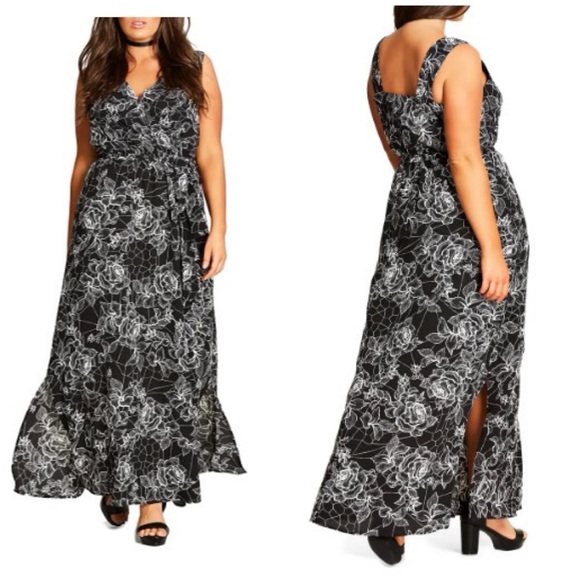 City Chic Dresses & Skirts - City Chic Maxi Rose Cage Dress M/18 NWT